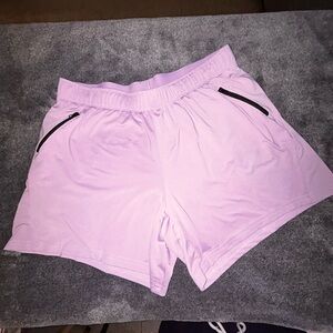 liberty Lavender Athletic Shorts with Black Zippers